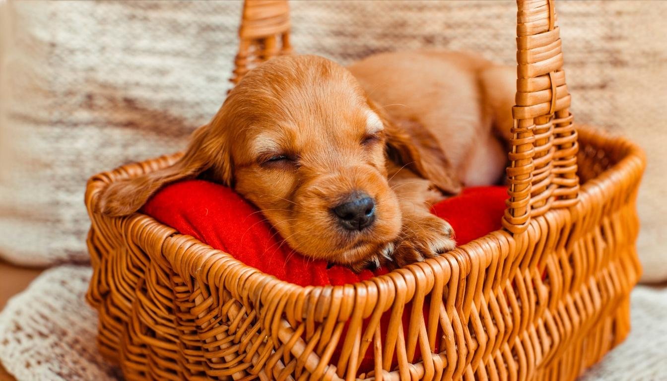 Schlafmütze in seinem Hundebett