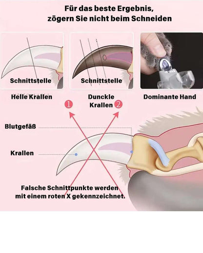 Hunde Krallen Schere mit LED-Licht
