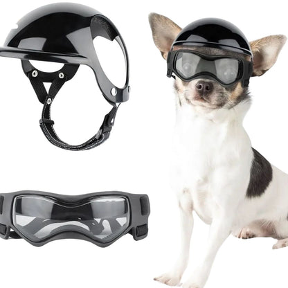 Hundebrille mit Helm