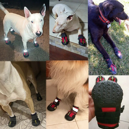 WASSERDICHTE ANTIRUTSCH HUNDESCHUHE MIT REFLEKTIERENDEM RIEMEN