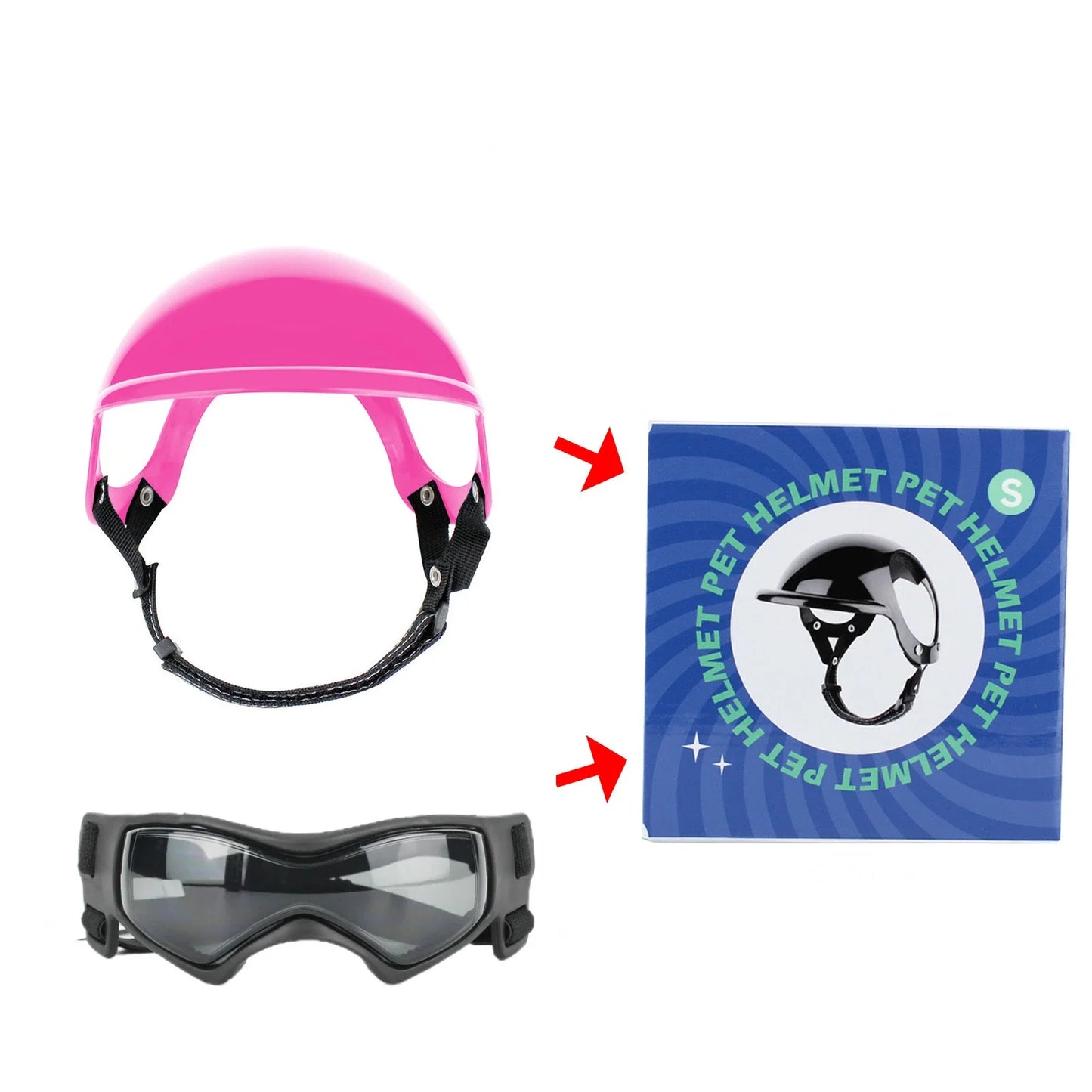 Hundebrille mit Helm