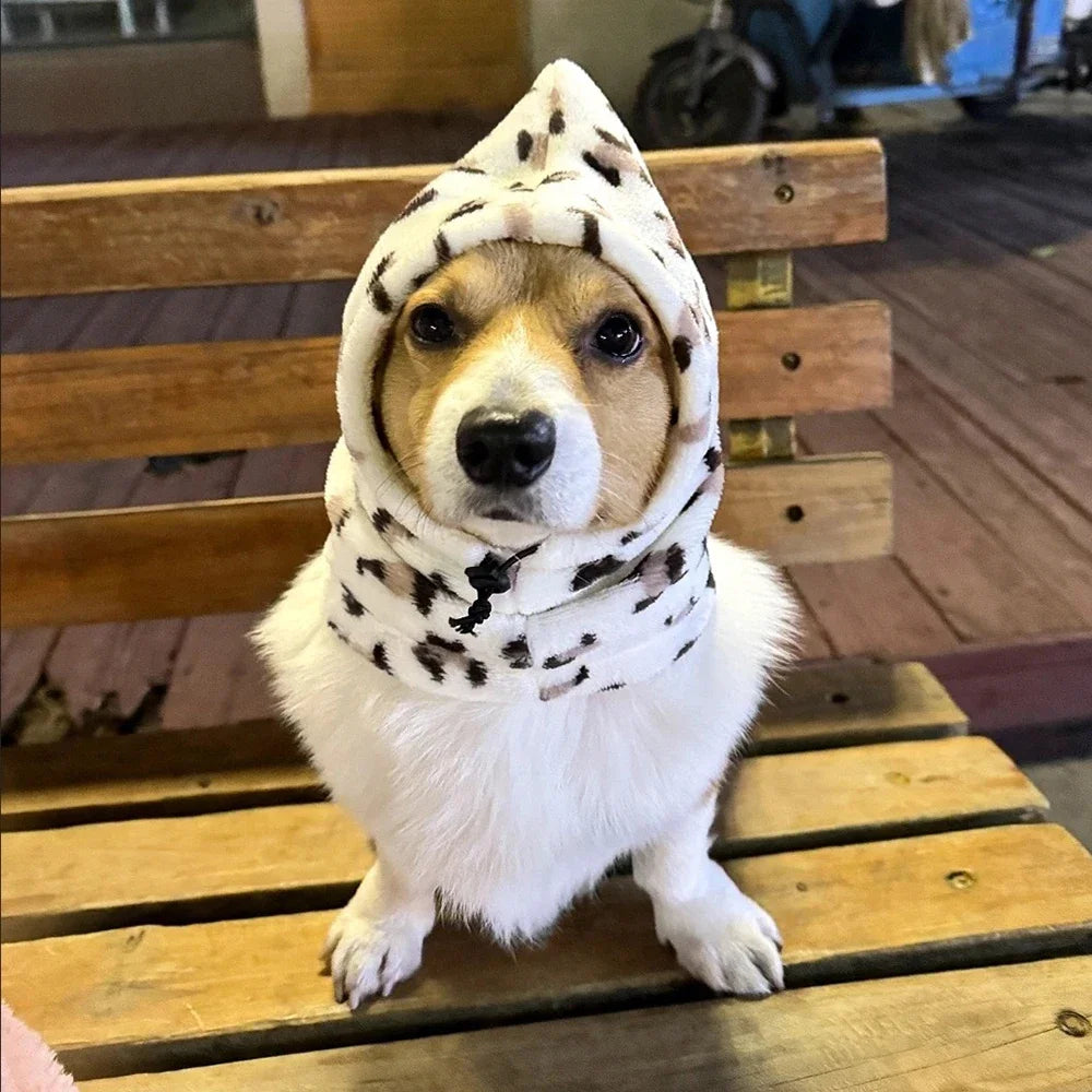 Hunde Mütze für den Winter in rot grau und schwarz