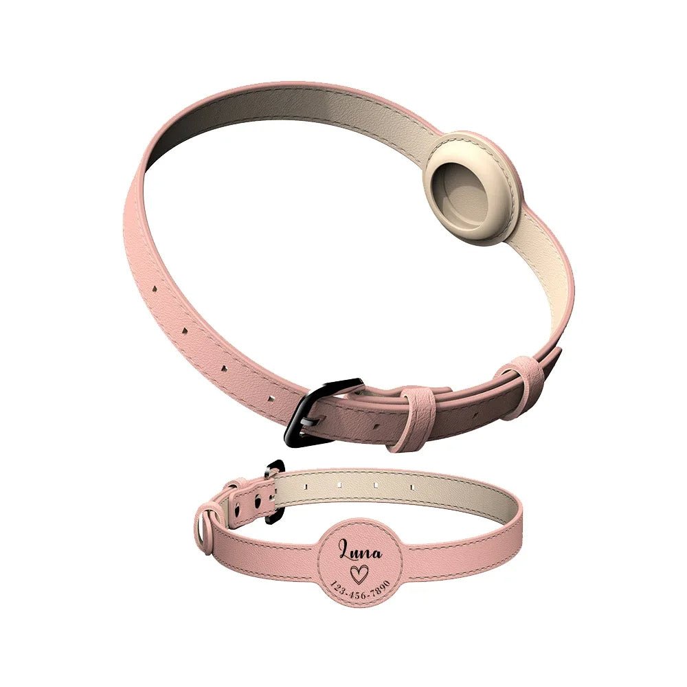 HUNDEHALSBAND MIT AIRTAGHALTER UND PERSONALISIERTEM NAMENSSCHILD - eddy shop